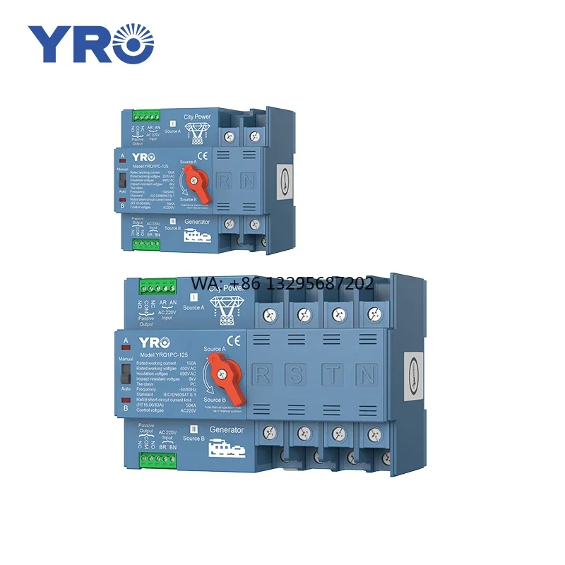 

2P 3P 4P ATS 63A 100A 125A автоматический резервный переключатель двойной переключатель питания класса ПК для солнечного инвертора