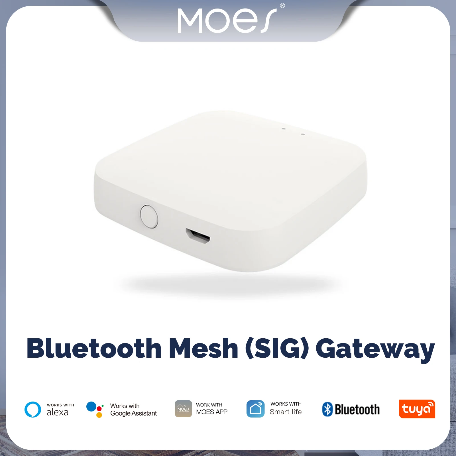 MOES Tuya Bluetooth Gateway Hub Smart SIG Mesh WiFi Smart Life APP Remote Control Work with Alexa Google Home