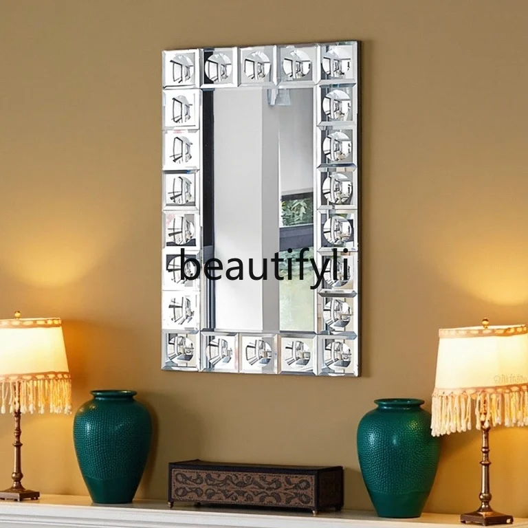 Spherical Vanity Mirror Rectangular Glass Mirror High-End Wall-Mounted Entryway Living Room Polka Dot Bathroom Mirror
