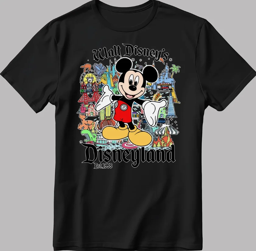 ディズニーキャラクタープリントクリエイティブTシャツレディースTシャツアニメキャラクター愛好家カップルユニバーサルTシャツ