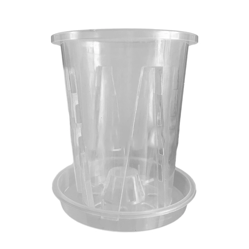 Clear Flower Pots Clear Plastic Plant Pots Root Growth Observation Sturdy And Lightweight Resistant To Deformation