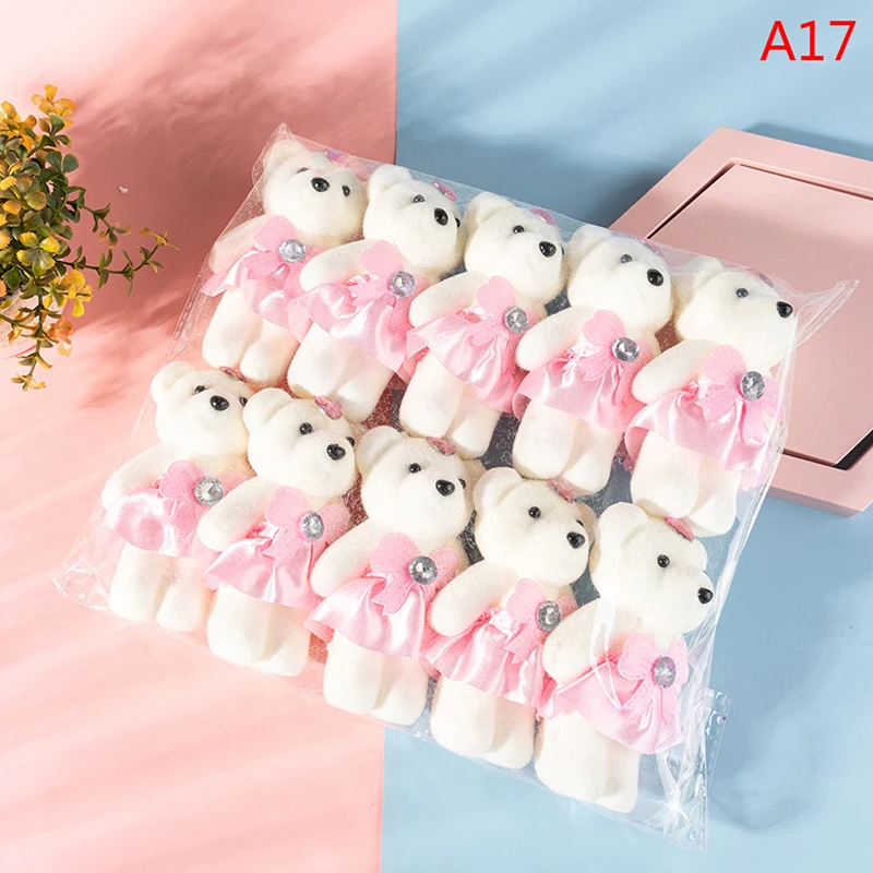 10Pcs Couple Models Pair Bear Flower Bouquet Cartoon Dolls Wedding Decoration Accessories Birthday Gifts Bubble Bear Decoration