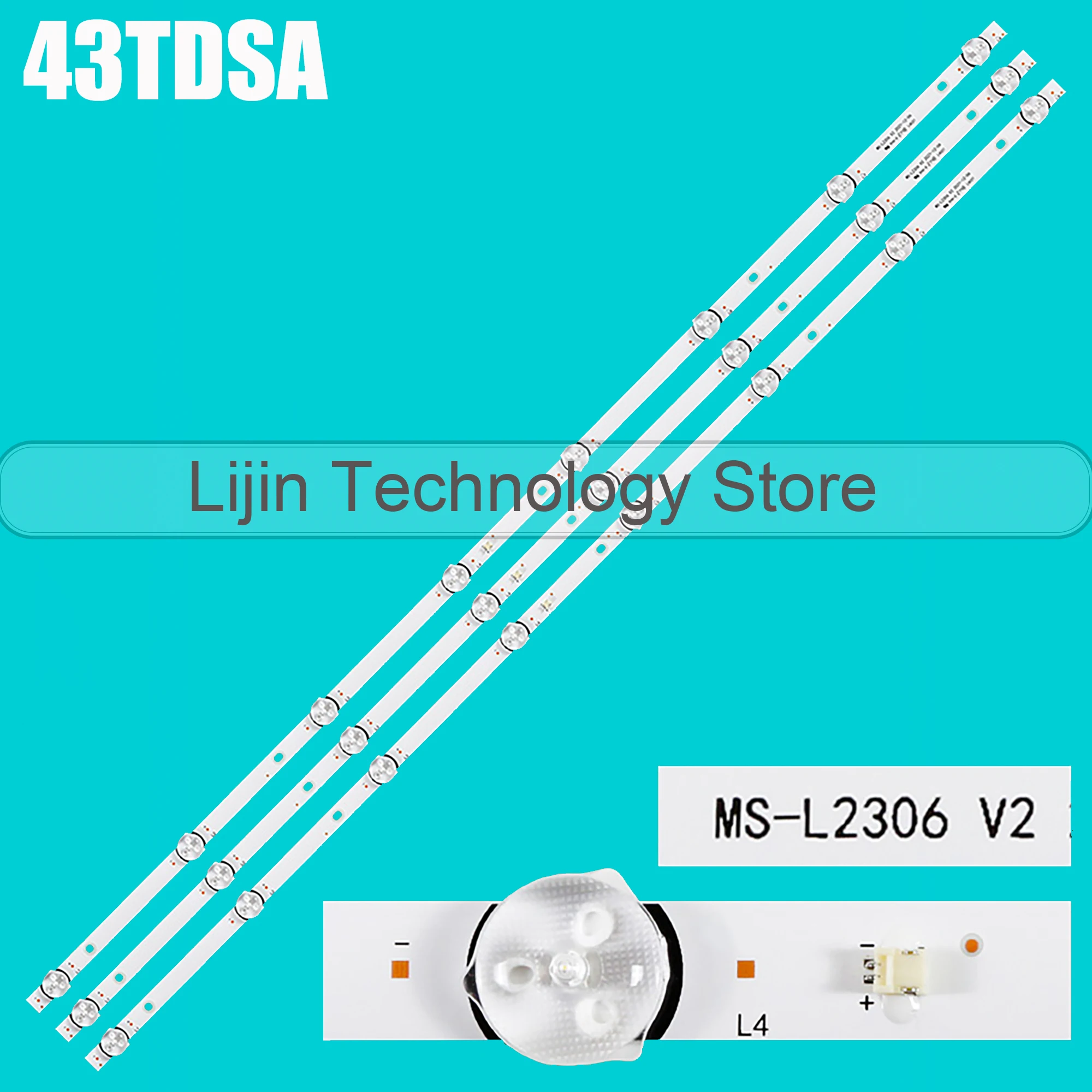 LED strip For 43S1812 43S1810 MS-L2306 V2 43TDSA 8LEDs 3V 6V 81CM