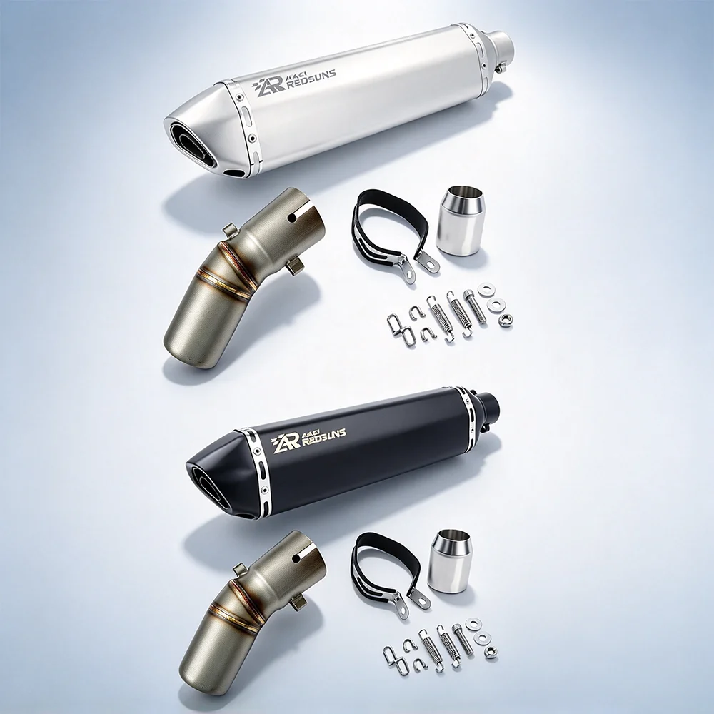 For CFMOTO 450SR NK450 Aftermarket 51mm Exhaust Mid Tube, Motorbike Exhaust Transition Pipe, Not Compatible With 2025 Single Swi