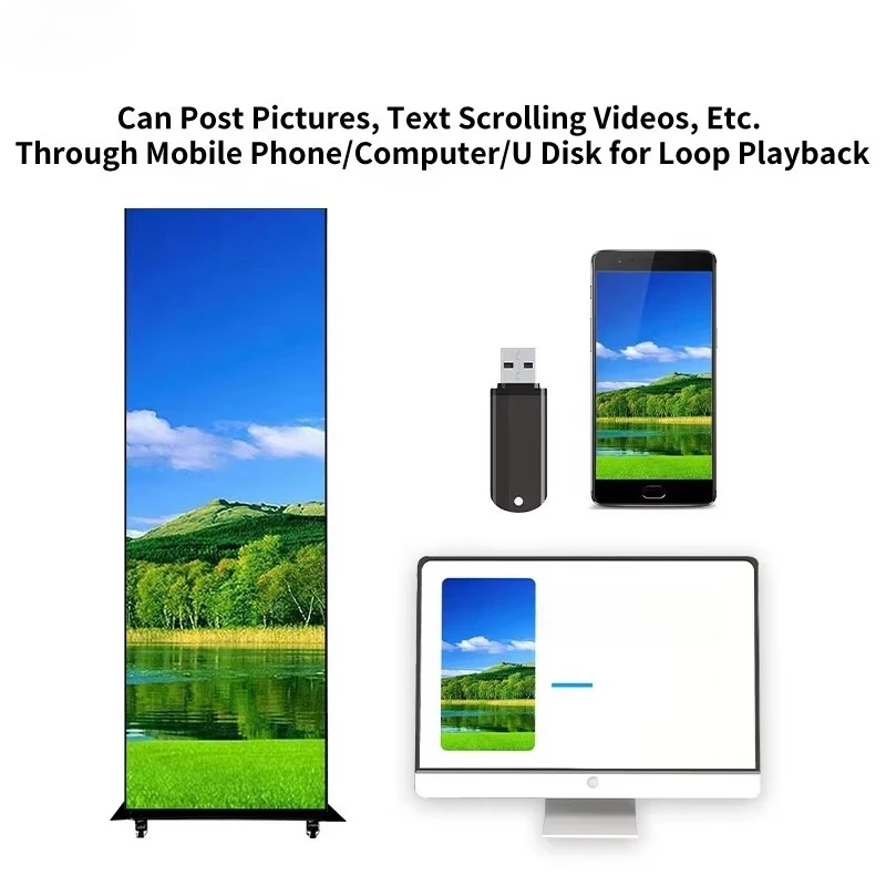 P1.86 LED Display Panel LED Poster Frame, Car LED Poster 640x1920mm