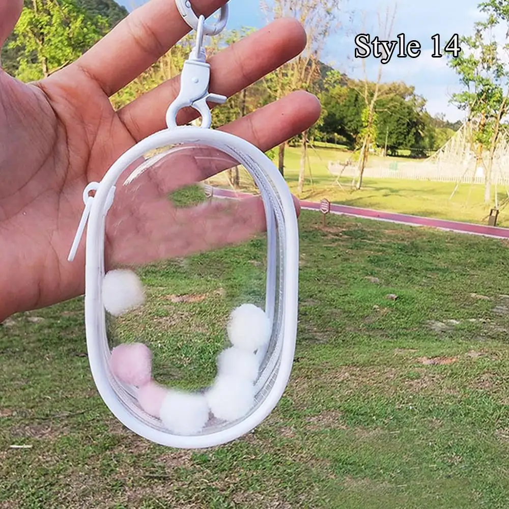 1Pcs Transparent Mystery Storage Box Keychain Pouch Bags Organizer Boxes Cute Wallet Thicken Toy Doll Gifts Bag Dustproof Case