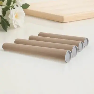 

4Pcs Kraft Paper Mailing Tubes Round Cardboard Heavy-Duty Shipping Tubes Secure Caps Protective Poster Document Storage