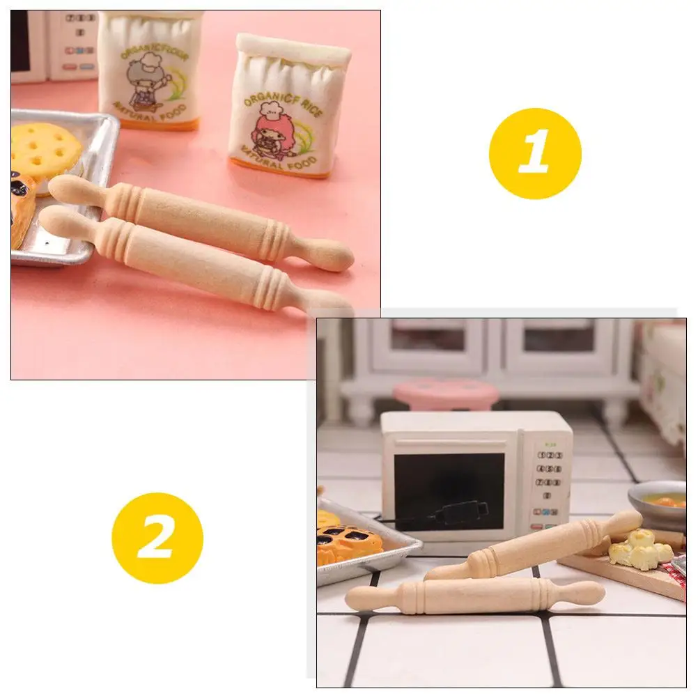 6 Pcs Mini Toys Shiwan Rolling Stick Kitchen Tool Photo Props Tiny Kid's Decorations Cognitive Model Kitchenware Child