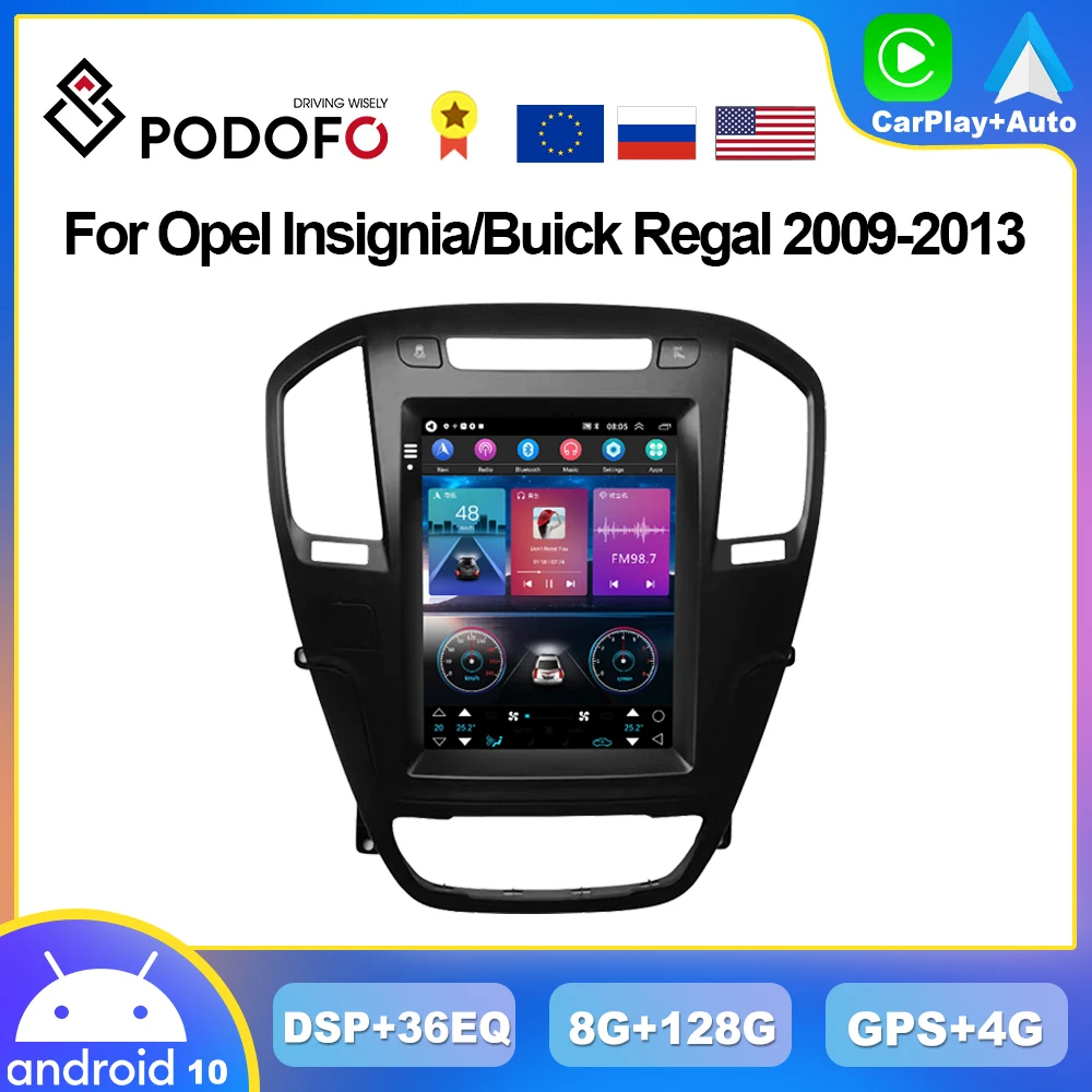 

Автомагнитола Podofo 4G Android CarPlay для Opel Insignia Buick Regal 2008-2013 в стиле Тесла мультимедийный плеер 2din стерео головное устройство