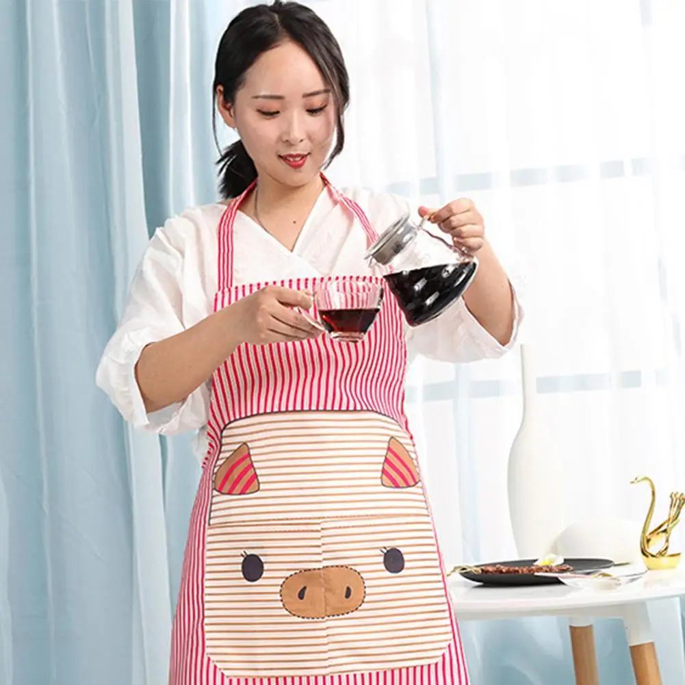 

Милый розовый фартук в виде свиньи, регулируемый нагрудник, фартуки с карманом, мультяшная свинья, кролик, кулинарный нагрудник для выпечки, бытовые чистящие средства