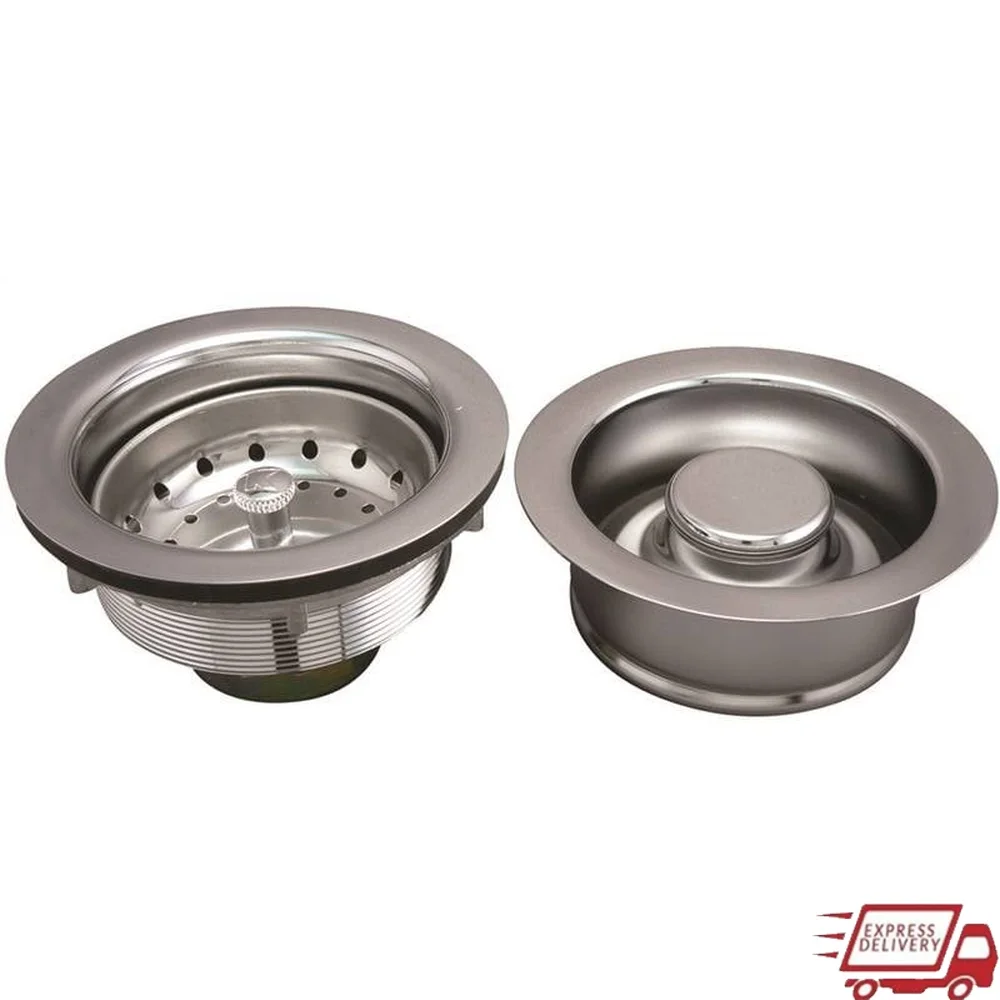 

Фильтр для кухонной раковины, фланец для утилизации, нержавеющая сталь, хромированная твердая латунная пробка для фильтра, 3-1/2 дюйма, сливное отверстие