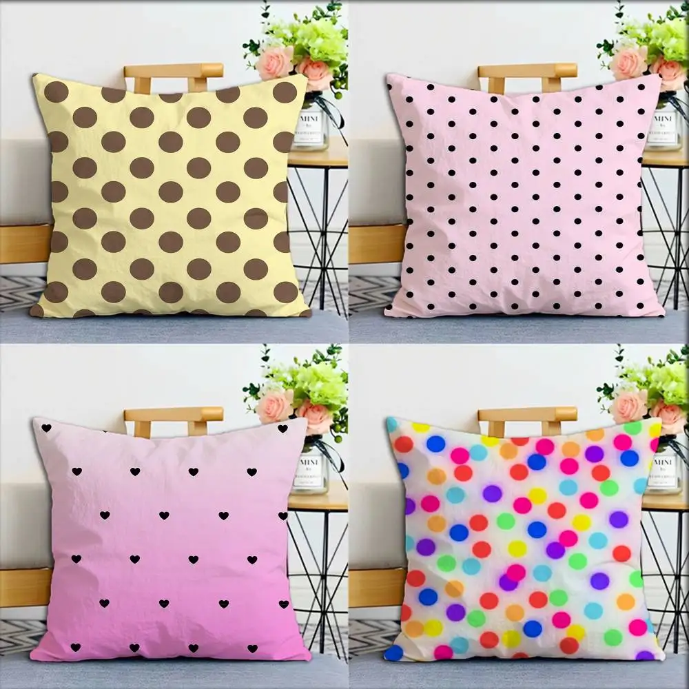 

Fashion P-Polka Dot Figure World Various Sizes Square Pillow Case For Car Home Bedchamber Decor