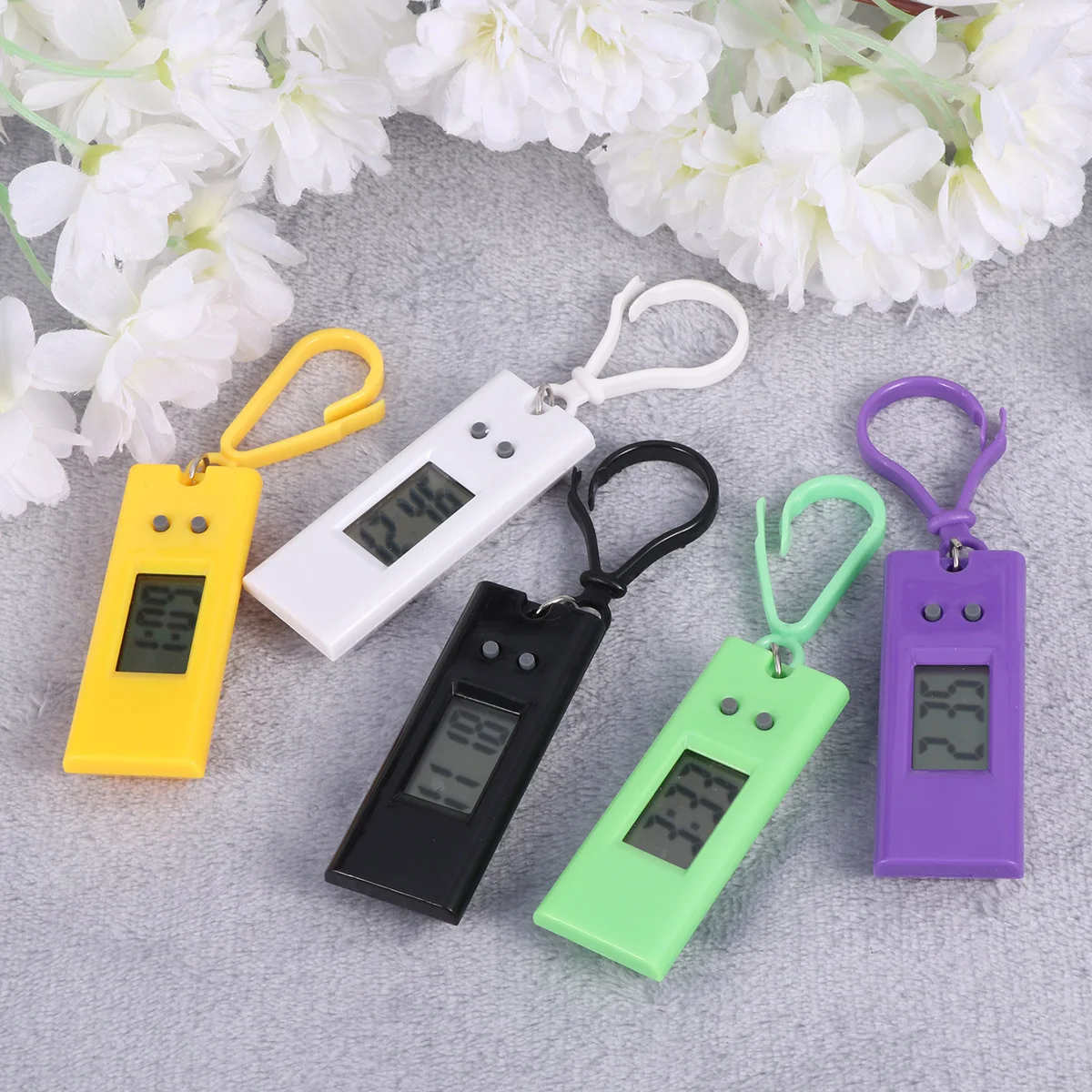 

5pcs Electronic Pocket Watch Keychain Mini For Kids Children Students Nurses Outdoor Travel Use Clip On