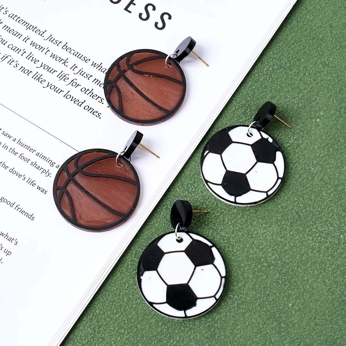 Earrings Pendant Silicone Mold Football Basketball Baseball Rugby Silicone Mould DIY Epoxy Resin Keychain Pendant Jewelry Crafts