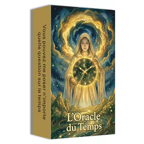 French Oracle Cards Deck, 54 Time-Themed Oracle Cards, Divination Tool, Personal Reading, French Tarot Cards, 12*7cm, 14+