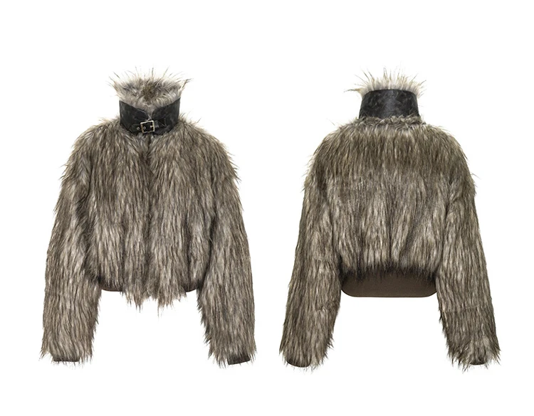 Mauroicardi Spring Winter Cool Short Warm Thick Hairy Shaggy Patchwork Faux Fox Fur Coat Jacket Women Luxury Designer Clothes