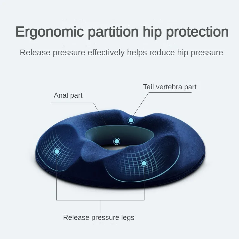 Cojín ortopédico de espuma viscoelástica para silla de próstata, almohada de Donut para hemorroides, coxis y coxis, 1 piezas