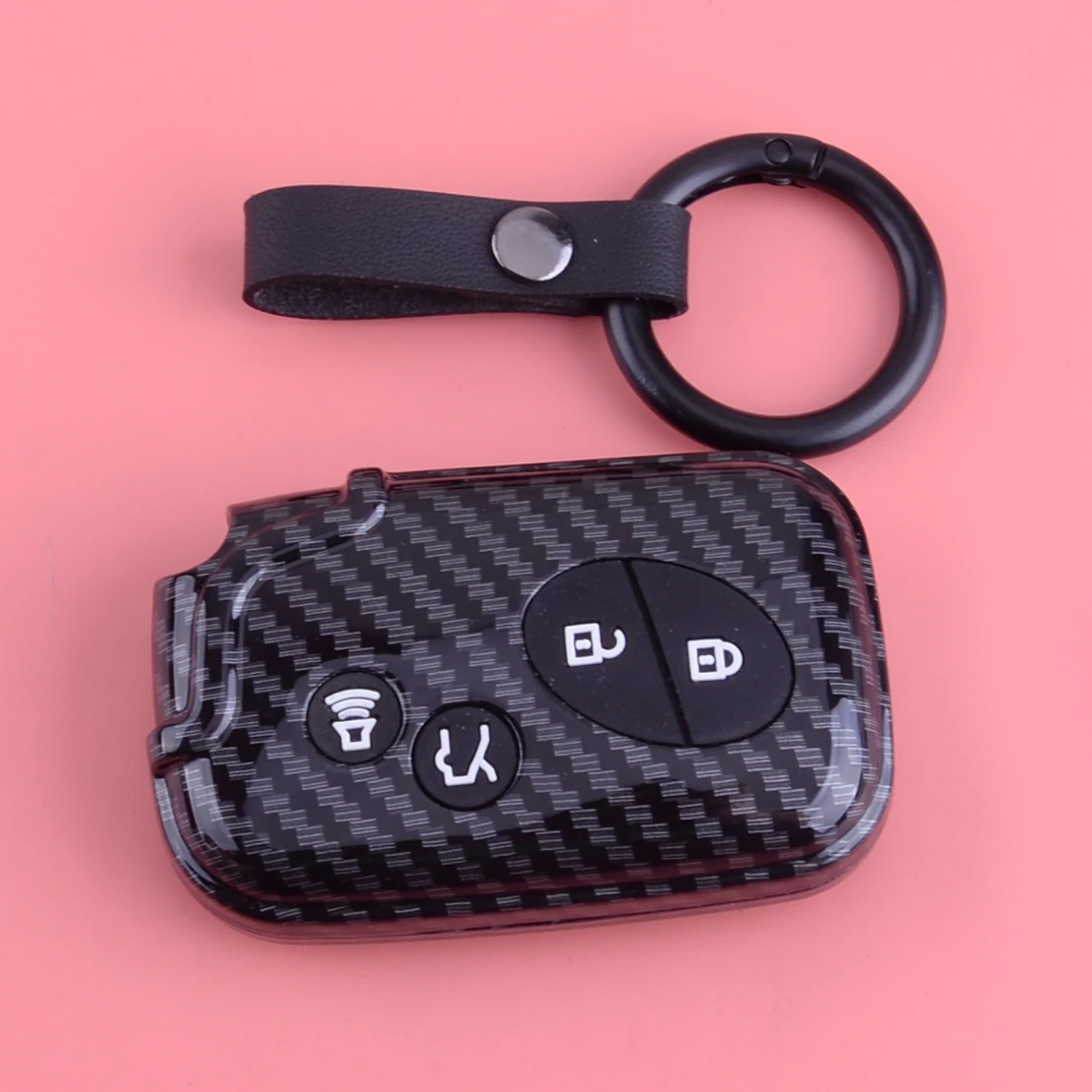 Remote Key Fob Case Cover Carbon Fiber Style Black Fit for Lexus LS460 ES350 IS350 IS250 GS460 GS450h GS430 RX450h CT200h HS250h