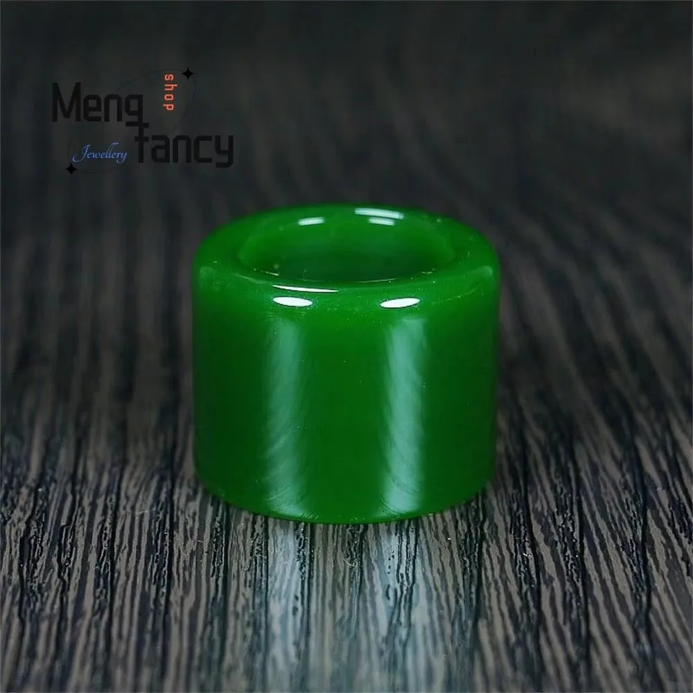 Natural Hetian Jade Seven Colors The Heart Sutra Ring of Prajna Paramita Retro Ethnic Style Exquisite Fashion Jewelry Souvenir
