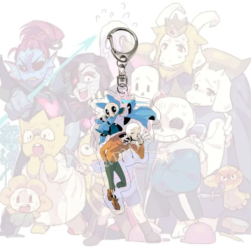 Undertale KeyChain Anime Key Ring Men Women Acrylic Car Cosplay  Mobile Phone Bag Pendant Pendant Party Kids Gift Jewelry Toys