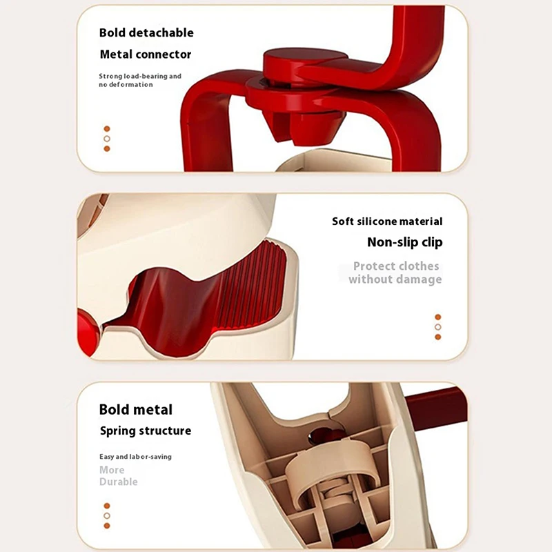 1PCS Multi Portable Pants Drying Clips Travel Laundry Helper Use Clothes Pegs Dopamine Household Wardrobe Storage Seamless Hook