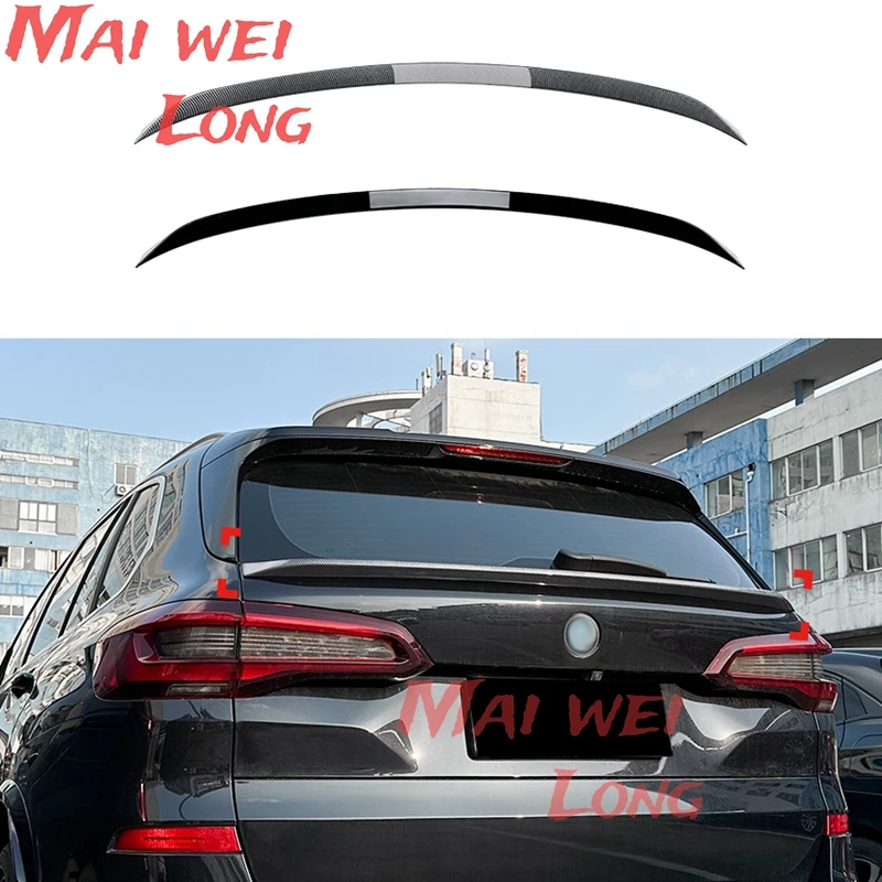 Car Rear Trunk Roof Mid Middle Spoiler Wing Flaps Black for BMW F95 X5M G05 X5 2019 2020 2021 2022 2023 Body Kit