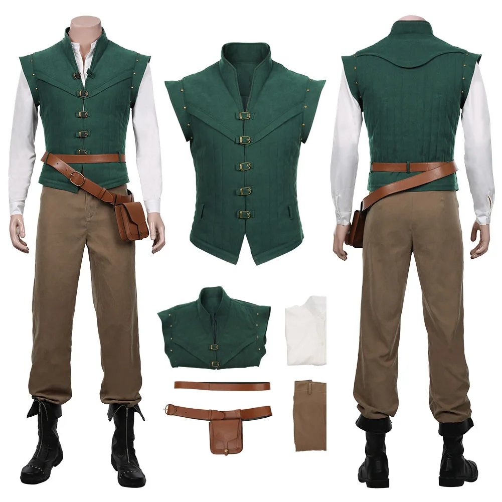 

Choice Flynn Cos Rider Cosplay Costume Adult Men Male Fantasy Vest Shirt Waistbag Roleplaying Outfits Halloween Carnival Suit