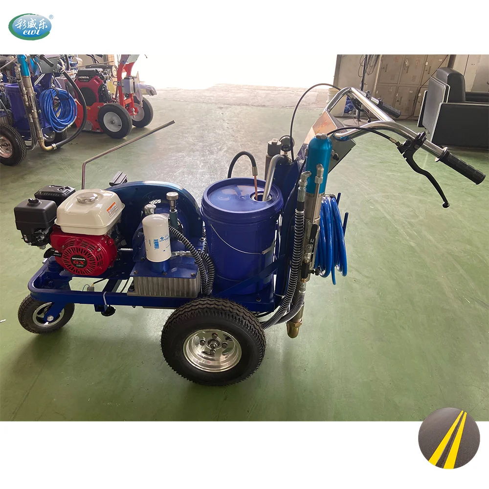 Electric Airless Two Component Cold Solvent Thermoplastic Road Line Marking Machine With Engine