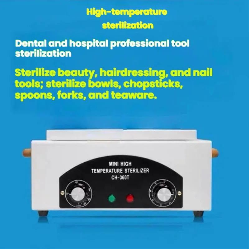 Esterilizador de Ferramentas de Alta Temperatura para Mesa com Ajuste Independente de Temporizador e Luz Indicadora de Funcionamento para Desinfecção por Calor Seco