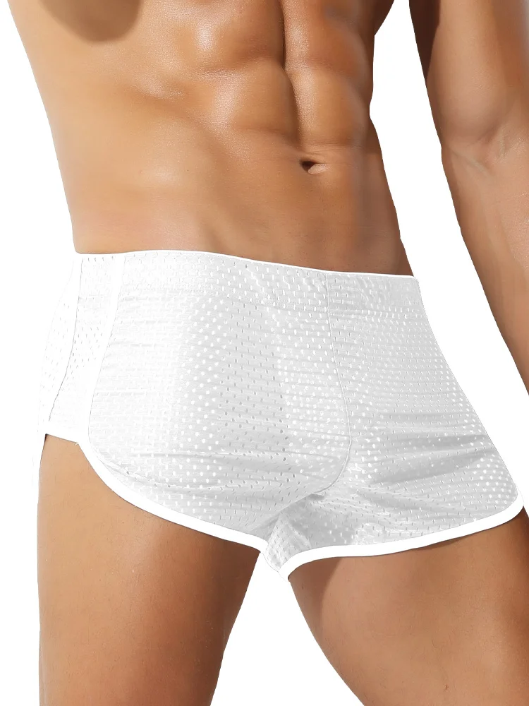 قطعتان من سراويل Arro الرجالية، سراويل داخلية من الحرير الجليدي، صيف الأولاد، سراويل قصيرة بأربعة زوايا للمراهقين مع شقوق فضفاضة، فردية