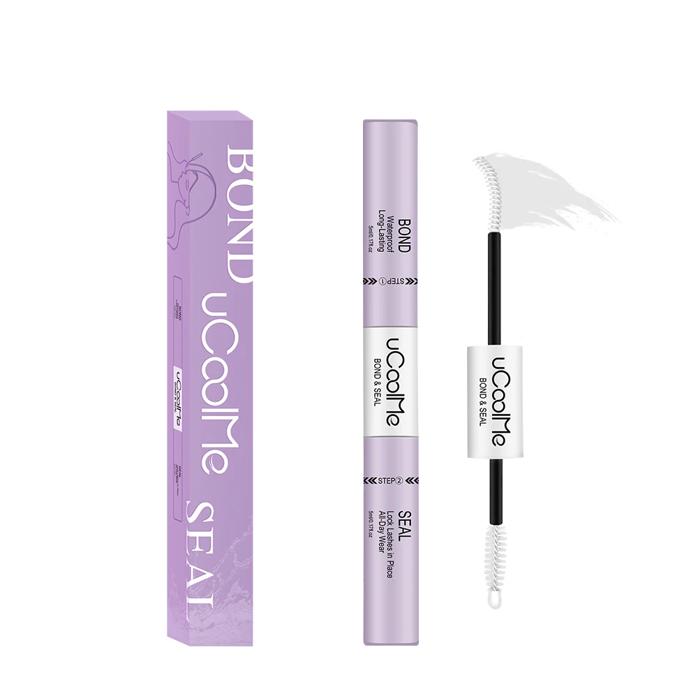 uCoolMe Lash Bond and Seal 2-in-1 Eyelash Glue Clear Strong Hold Lashes Extension Waterproof and Long Lasting DIY Makeup Tool