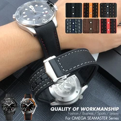 20mm 21mm 22mm Nylon Rubber 19mm Watchband Fit for Omega SEAMASTER 007 Diver 300 Moonwatch Planet Ocean Silicone Watch Strap Men