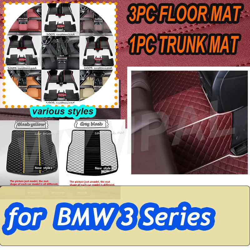 

LUXURY Car Floor Mats For BMW 3 Series GT Gran Turismo F34 2013~2018 Protective Pad Mat Luxury Leather
