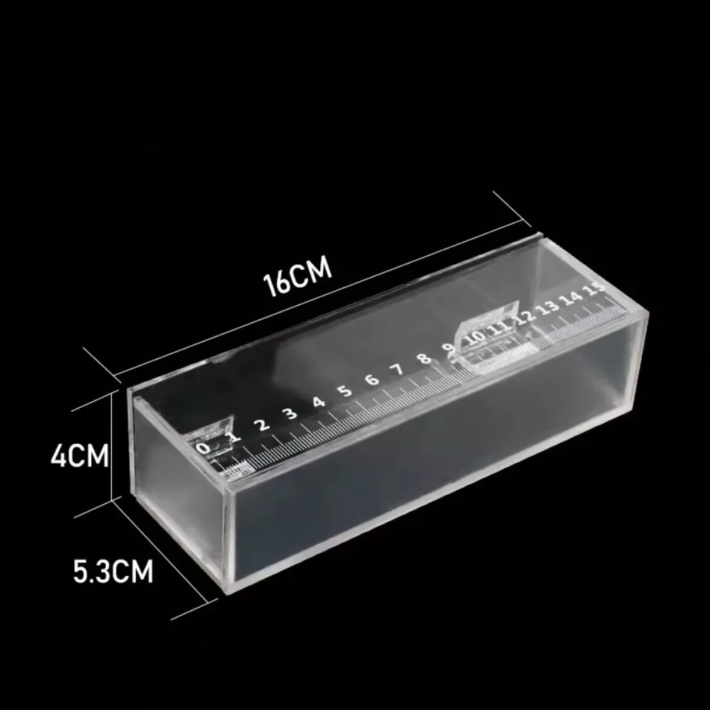 

Transparent Fish Viewing Box Mini Rectangle Desktop Goldfish Bowl with Lid and Scale Broken Resistant Isolation Breeder Box