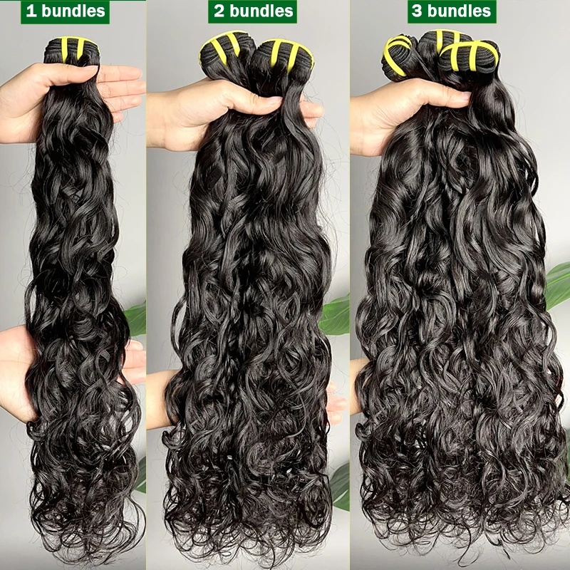 موجة المياه 100% حزم الشعر البشري البرازيلي عذراء الشعر موجة طبيعية حزم لحمة مزدوجة وصلات شعر خام النسيج Tissage