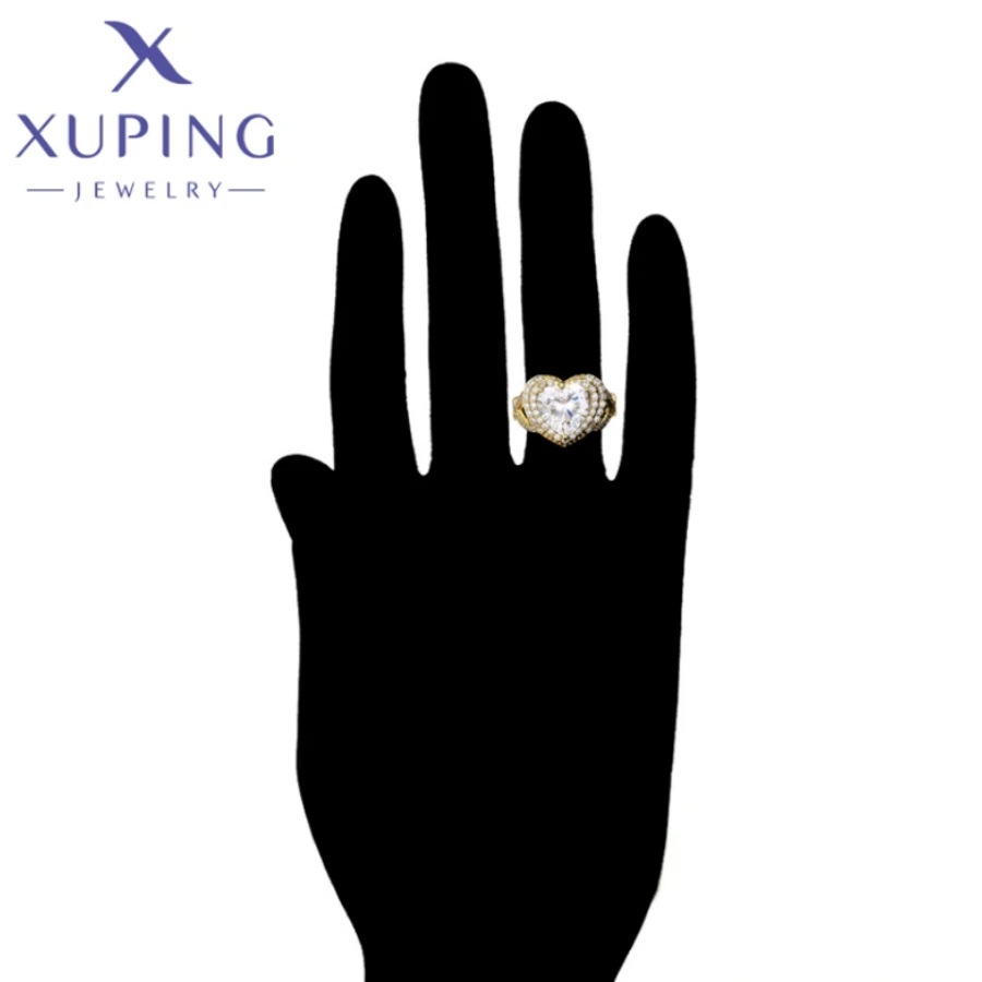 Xuping Jewelry New Arrival Light Gold Color Circle Shape Ring for Women Girls Wedding Commemoration Day Gift X001006743