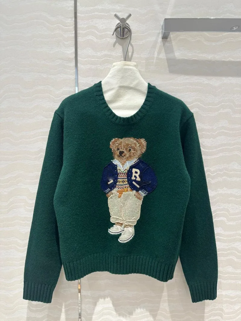 

2024 Autumn/Winter New Women's Sweater Fashion Exquisite Cartoon Wearing Jacket Teddy Bear 90% Cashmere 10% Wool Pullover