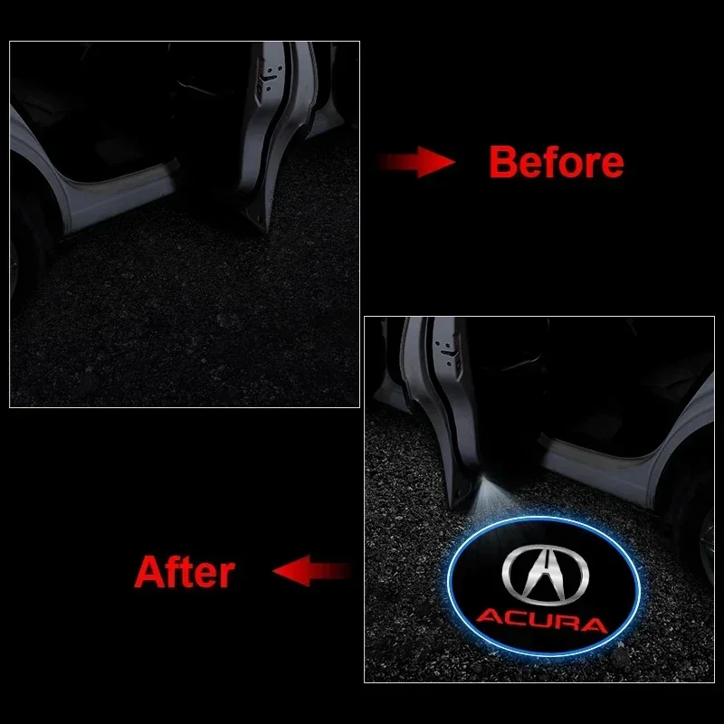 باب السيارة ترحيب مجاملة العارض مصباح LED HD شعار ضوء Accessoriest ل أكورا إنتيجرا TLX ILX RL NSX ZDX MDX RDX TSX RSX RLX #5