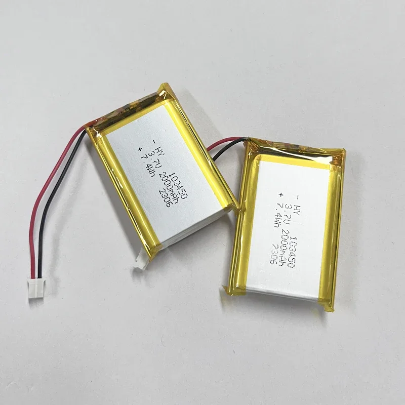 103450 3.7V 2000mAh Capacity Rechargeable Battery for Bluetooth Recorder Camera Remote PH 2.0mm plug Polymer Lithium Battery