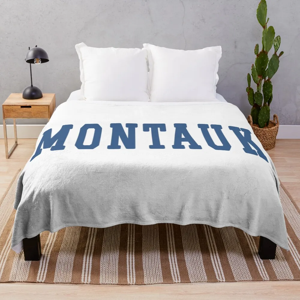 

Montauk New York Blue Throw Blanket