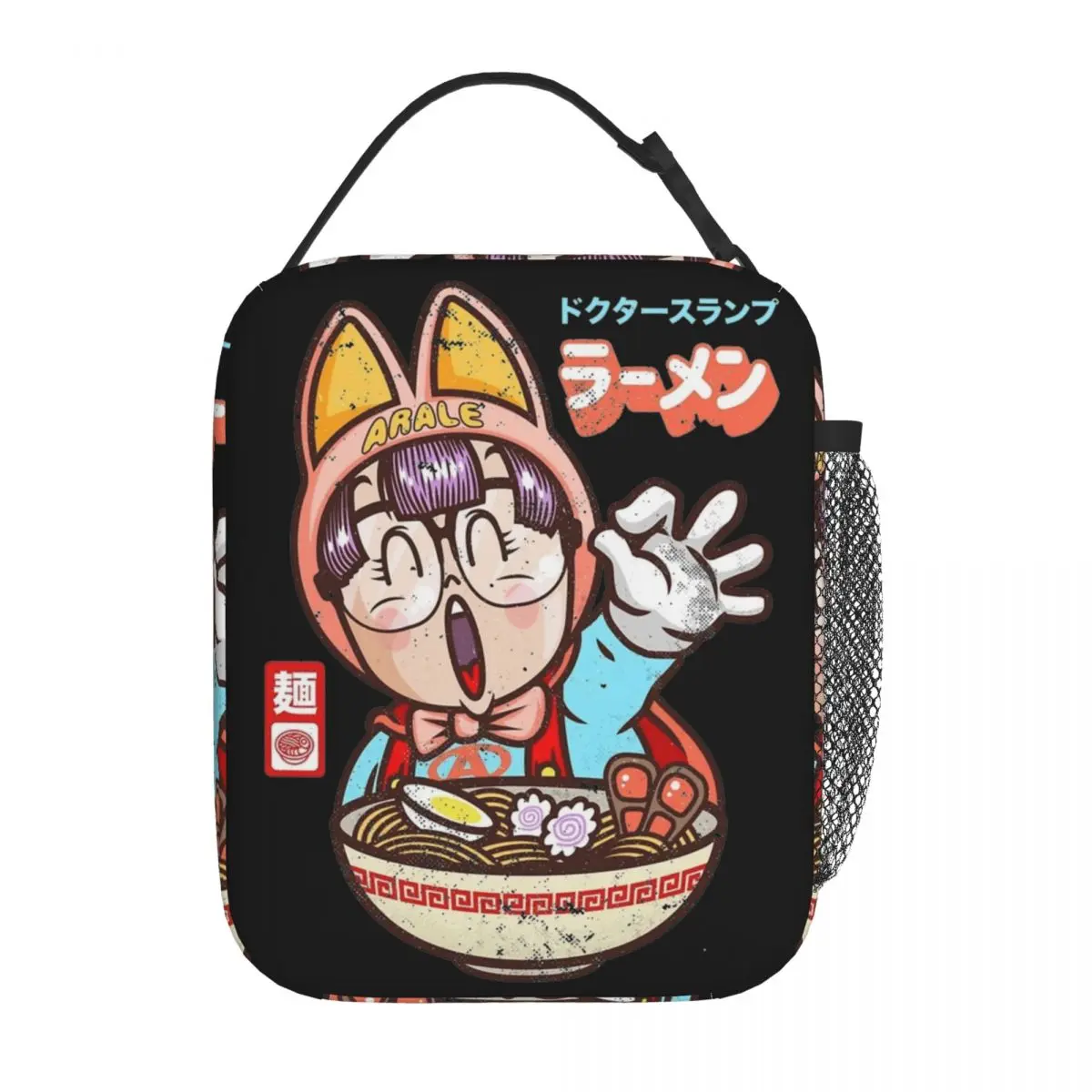 Arale Noodle Ramen Dr Slump borsa da pranzo isolata contenitore per pasti portatile borsa termica Tote Lunch Box Office Picnic Food Handbags