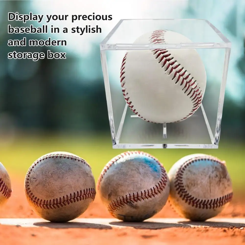 

Baseball Display Box Dustproof UV-Resistant Clear Baseball Display Case Baseball Square Storage Box Balls Holder Display Case