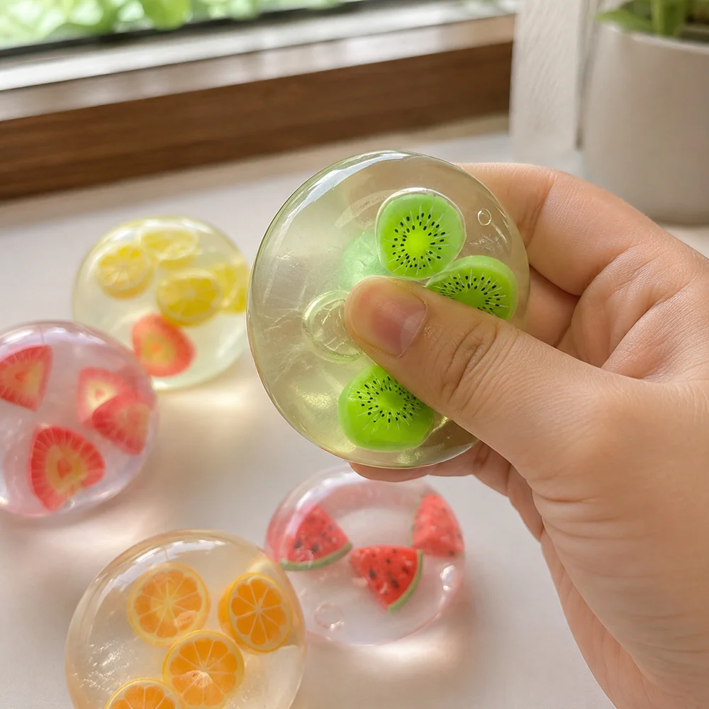 1pc Fruit Coconut Ball Soft Pinch Relieves Daily Stress And Tension Slow Rebound Restlessness Office Decoration Venting Gift Toy