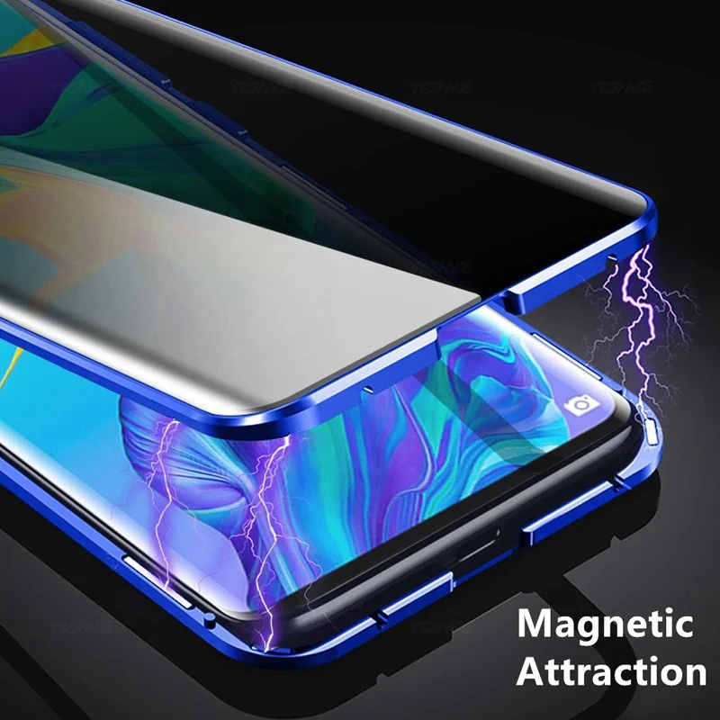 Antyszpiegowskie etui magnetyczne ze szkła hartowanego z ochroną Len dla iPhone'a 11 12 13 14 15 16 Pro Max Plus Magnet Cover — zdjęcie produktu 4