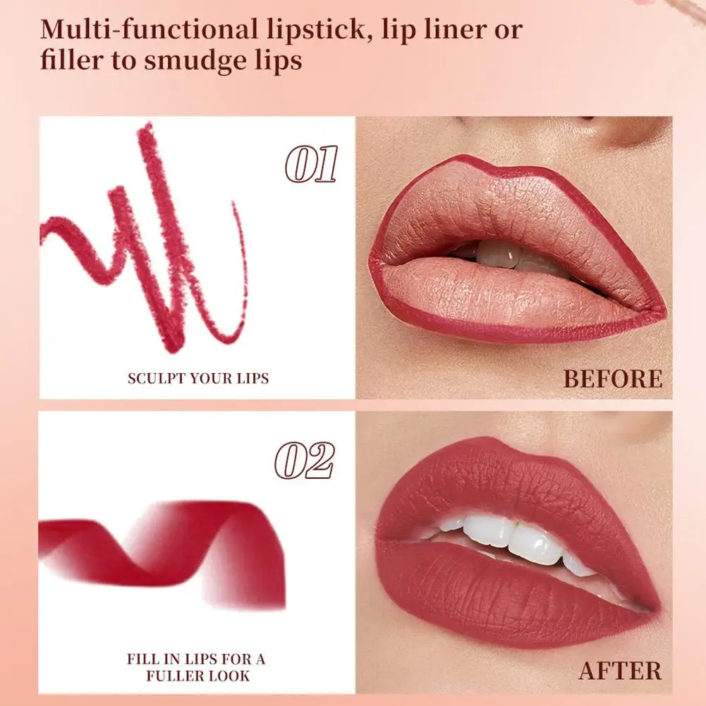 6 قطعة/المجموعة مدبب بنك الاستثمار القومي الشفاه بطانة قلم أحمر الشفاه دائم المخملية ماتي كريمي لطخة واقية الطبيعية عارية براون الشفاه اينر ماكياج #6