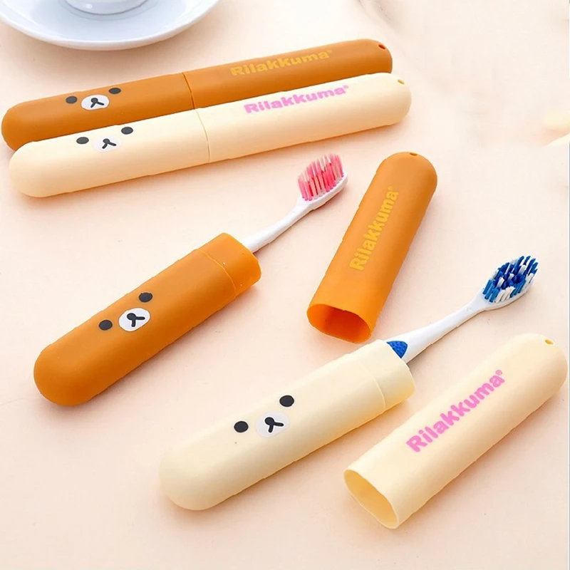 Travel Portable Toothbrush Case Toothbrush Storage Box Cute Cartoon Rilakkuma Toothbrush Case Toothbrush Case