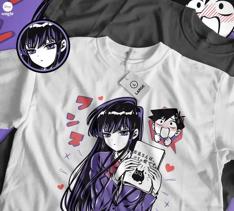 Anime Unisex Komi Quest for Words T-Shirt - Silent Protagonist  Tee, Manga Series Fanwear