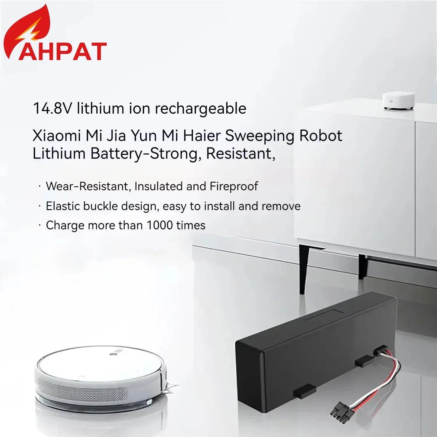 2025 AHPAT STYTJ02YM بطارية أصلية 14.8 فولت للمكنسة الكهربائية Xiaomi Mijia LDS، Mi Robot Vacuum-Mop P، Mi Robot Vacuum-Mop 2S/Hai