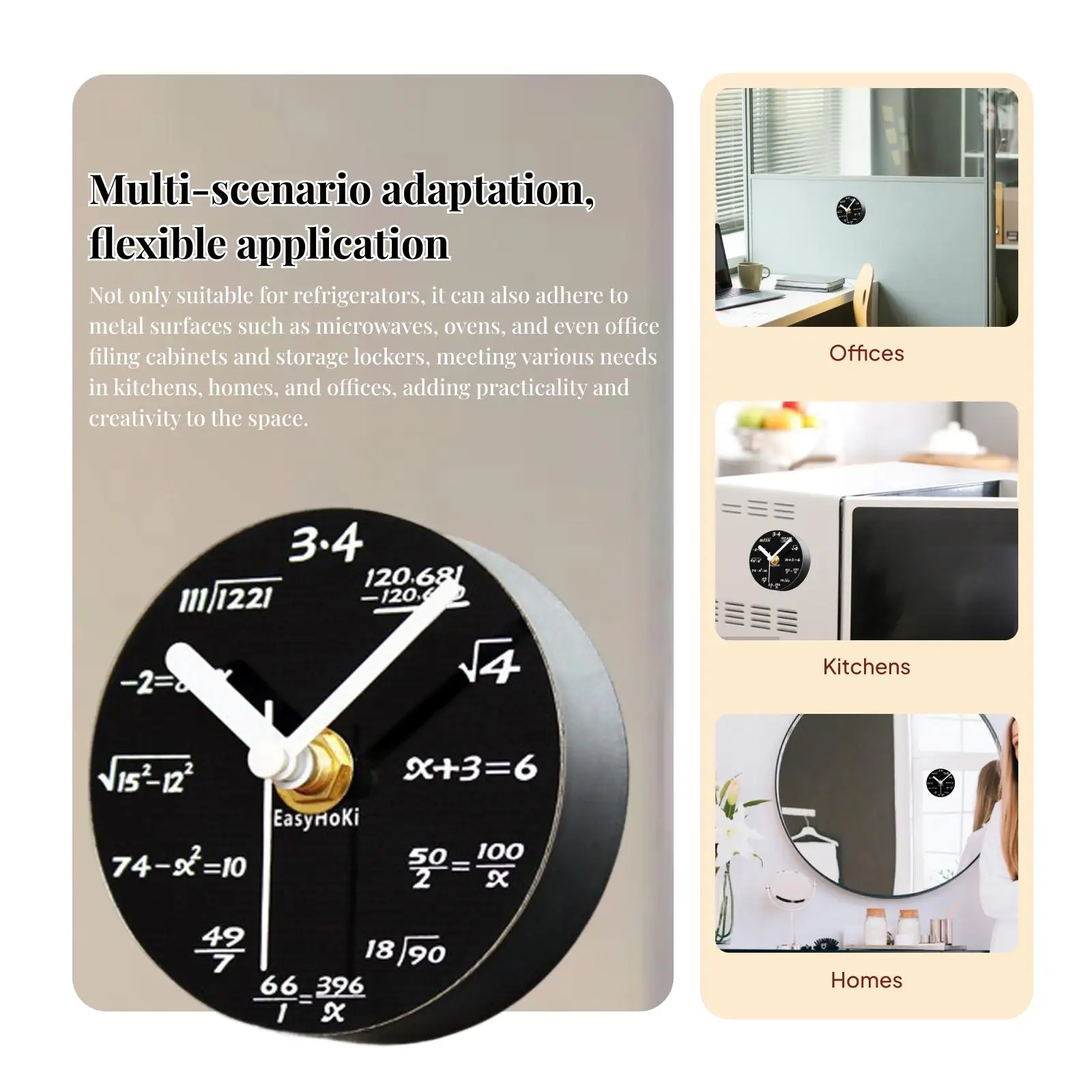 Magnetische koelkastklok Digitale wandklok Compacte creatieve koelkaststicker