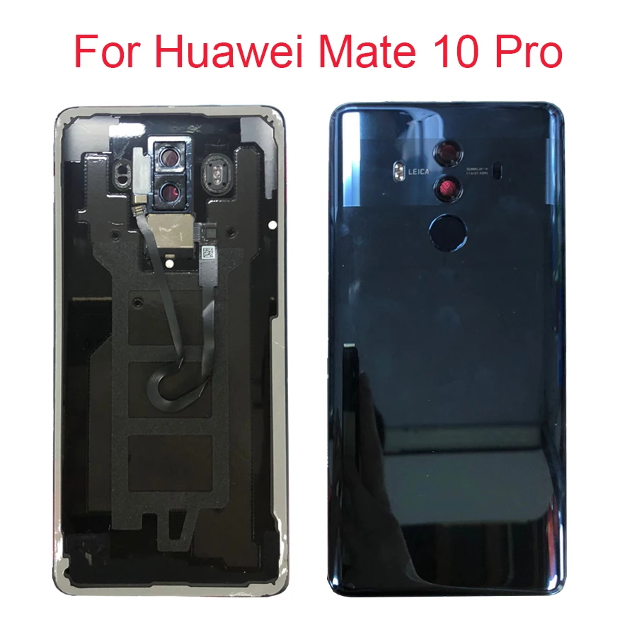 Original Glass Rear Housing For Huawei Mate 10 Pro With Fingerprint Sensor+Camera Lens+Flash Light Mate 10Pro Battery Cover Case